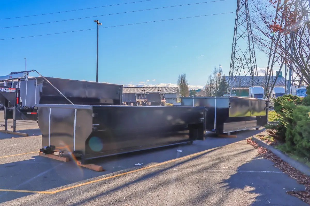 Roll-off dumpster ready for waste disposal at job site for Construction Dumpster Rental in Post Falls